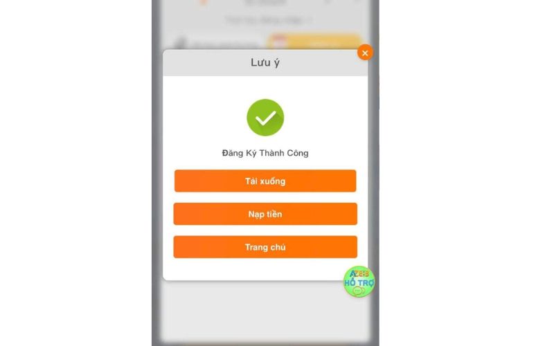 Hoàn thành quá trình đăng ký AZ888