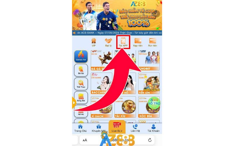 Truy cập trang chủ AZ888